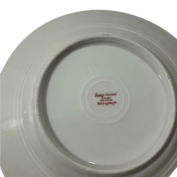 Antique Theodore Haviland Limoges Set of 3 Salad Plates Floral & Embossed Rims - Picture 8 of 9